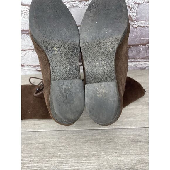 Aquatalia Marvin K Brown Suede Lace Up Block Heel Combat Boots Women 36EU/6M US - Picture 8 of 16